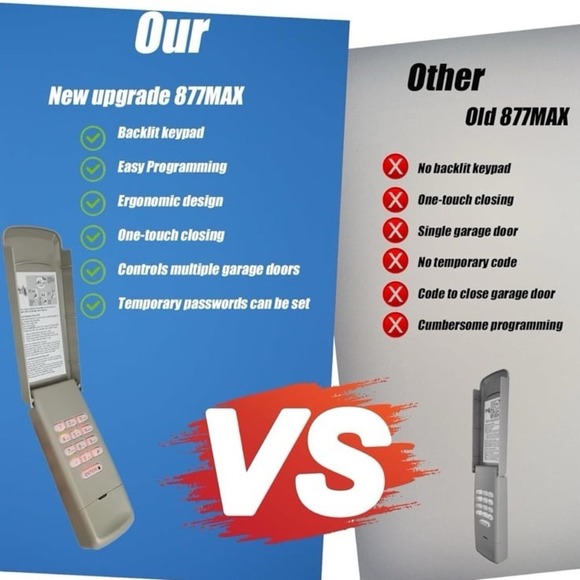 Wireless Garage Door Opener Keypad Remote Compatible with Liftmaster Chamberlain - Picture 6 of 11